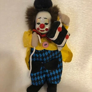 Kleine Vintage Buthe Porzellan Clown Figur mit Etikett - Bild 1 von 7