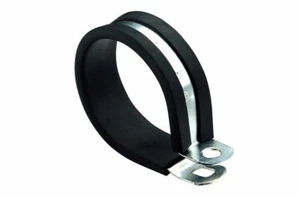 NARVA 56490 PIPE CABLE SUPPORT CLAMP 50mm STEEL P CLAMP UV RUBBER COVER x1 - Picture 1 of 3