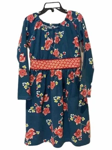 Tea Brand Long Sleeve Dress Girls Size 6, NWT Blue/red floral sold at Nordstrom - Picture 1 of 11
