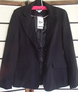 LADIES BLACK ROCKMANS BUTTON DOWN JACKET - Picture 1 of 5