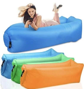 Purple Inflatable Lounger Air Sofa Portable Waterproof For Camping, Beach, Etc - Picture 1 of 12