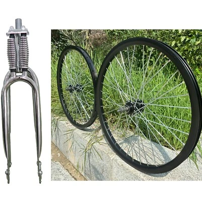 DONSP1986 26" Bike Spring Suspension Fork, 1" Threaded  w/ Mag &Spoke Wheel Rim - Image 1 of 4
