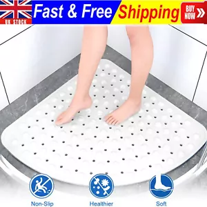 Shower Mat Non Slip Sector Rubber Corner Anti Mould Quadrant Bath Mat Safety Mat - Picture 1 of 12
