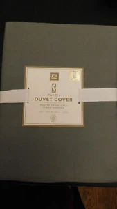 NEW Pottery Barn Teen NBA Patch TWIN Duvet Cover Gray (No Patch) - Picture 1 of 4