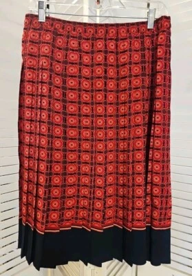 Falda Plisada Appleseeds Petite Mediu Cintura Elástica Roja Naranja Azul Otoño Otoño  Foto 1 de 4