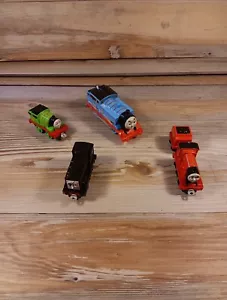 Thomas & Friends Train Lot Of 4 Talking Diesel, Percy, James W/ Tinder, Thomas - Picture 1 of 8