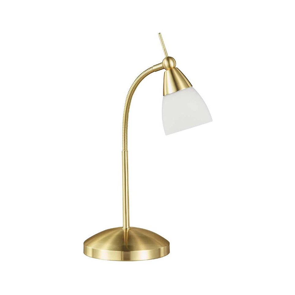 Faro Barcelona BANKER Tischlampe – Antik Goldene Stehlampe Mit Grünem Schirm, E27 Fassung