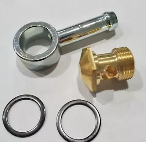 26-25 Holley Banjo Fuel Bowl Inlet Fitting 9/16-24 Thread 5/16" Swivel Barb A64 - Picture 1 of 1