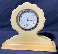 Vintage Rare Celluloid or Bakelite Mantle/Desk Clock