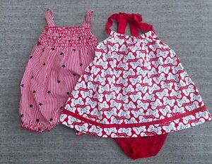 Lot 3 Baby Girl NB 0-3M Carter's Stars Stripe Romper Gymboree Dress Diaper Cover