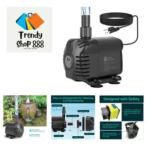 Versatile Submersible Water Pump 1160GPH for Fountains, Hydroponics & More - Picture 1 of 9