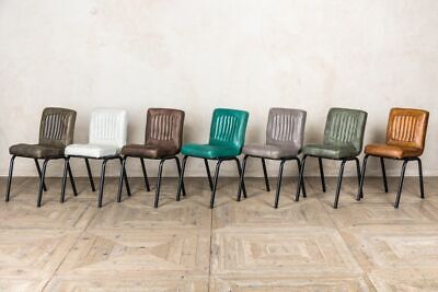 Leather Dining Chairs 7 Colours Vintage Style Matching Stools Available • 160£