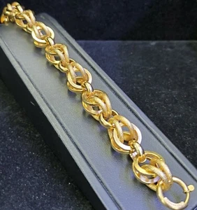Vintage 18K Gelbgold etruskisches 18M großes Glied Armband 8,5" lang 37,2 Gramm - Bild 1 von 10