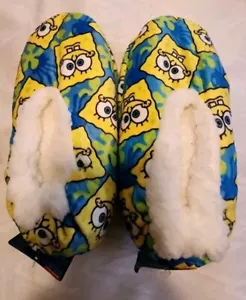 FUZZY BABBA SLIPPER SOCKS SpongeBob SquarePants Nickelodeon Sz S/M 8-13 Kids NEW - Picture 1 of 4