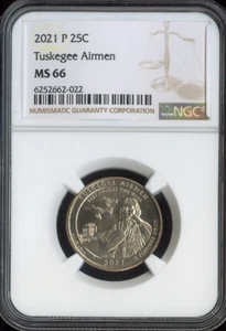 2021-P Tuskegee Quarter NGC MS66 Auction - Picture 1 of 2