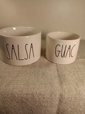 Rae Dunn Ceramic Salsa & Guac Dip Bowls, Set 2, Artisan Collection  - Image 1 of 4