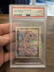 PSA 10 Mew Prism S23 Merlin Pokemon Stickers Series 1 1999 - Picture 1 of 2