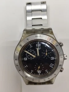 Swatch irony diaphane cronografo design alluminio nero cinturino alluminio - Foto 1 di 11