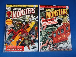 Where The Monsters Dwell #32 #33 Marvel Comics Horror Kirby 1974 Lower Grade - Bild 1 von 9