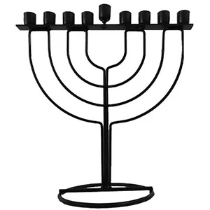 Schwarzes Chanukka Menora koscher jüdische Tradition Judaica Feiertag Heiligland Geschenk - Bild 1 von 6