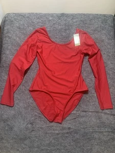 Leotardo Leveret Manga Larga Rojo Nuevo con Etiquetas Mujer Talla XL NUEVO CON ETIQUETAS Baile/Ballet 0582 - Imagen 1 de 11