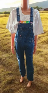 Dickies Women’s Denim Blue Long Pants Overalls Farm Work Adjustable Size XS - Picture 1 of 9