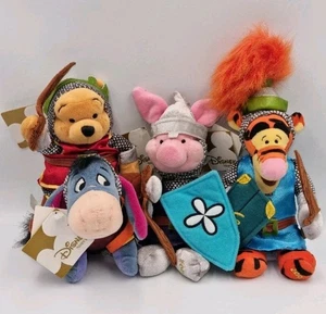 Winnie The Pooh Plush Bundle X4 Disney Store Tagged Knights Tigger Eeyore Piglet - Picture 1 of 22