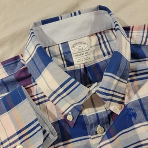 Brooks Brothers Herren Hemd XL kariert Kurzarm Knopf Regent Fit 1818 - Bild 1 von 4