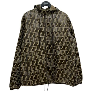 FENDI Zucca leather jacket Brown Yellow Size: 46 - Picture 1 of 8