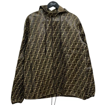 FENDI Zucca leather jacket Brown Yellow Size: 46 - Image 1 of 4