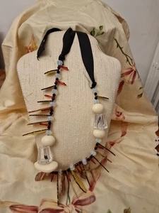 Collana Plastica e Vetro  Lung. Cm. 114 vintage (V3) ^ - Picture 1 of 10