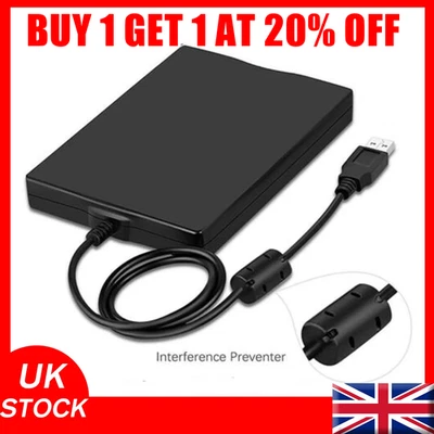 3.5 Inch USB 2.0 Portable External Floppy Disk Drive 1.44Mb Reader FDD PC Laptop - Image 1 of 4