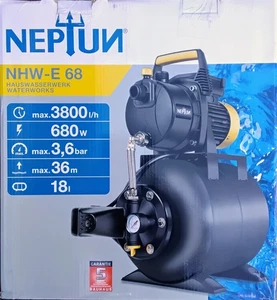 Hauswasserwerk Neptun NHW-E68, 680W, 3800l/h, 5 Jahre Garantie, kurz angeschl. - Bild 1 von 3