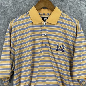 FootJoy Poloshirt Herren XL gelb blau gestreift Legends Golf Performance Stretch - Bild 1 von 12