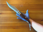 9" Satin Blade Giant Sevillian Style Spanish Navaja Folding Knife w/ Ratchet