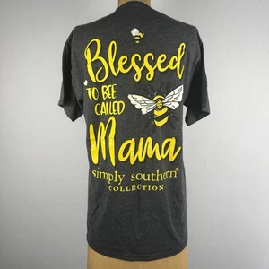 Simply Southern T-Shirt Blessed to Bee Called Mama grau gelb Grafik T Gr. M - Bild 1 von 7