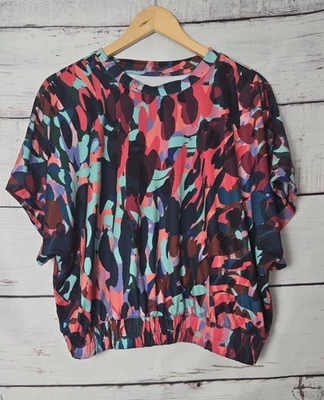 Top deportivo Tek Gear para mujer talla XL multicolor manga corta banda elástica corta Foto 1 de 4