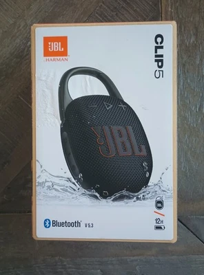 JBL Harman Clip 5 Portable Bluetooth Waterproof Dustproof Speaker Black NEW - Image 1 of 4