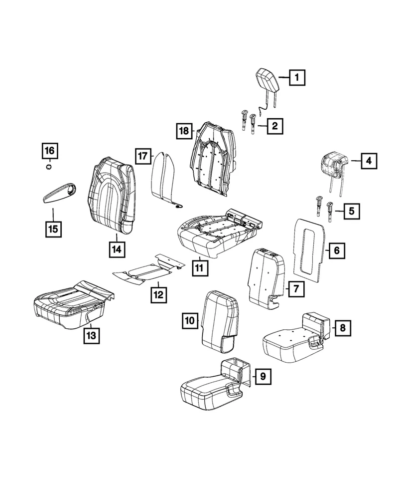 Funda de cojín de asiento central trasero original Mopar 6EC67DX9AA Foto 1 de 1