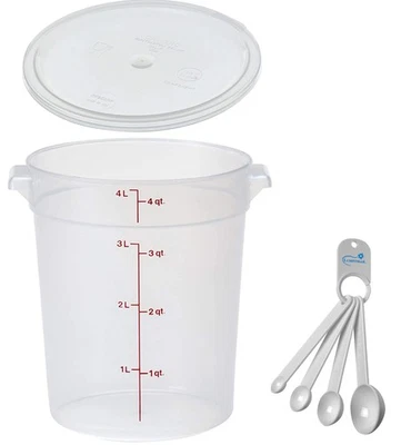 Cambro 4 Quart Round Food Storage Container, Translucent, with a Translucent ... - Image 1 of 4