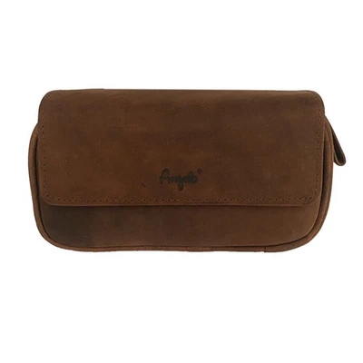 Angelo Pfeifentaschen Braun mit Magnetverschluss aus Ziegen-Veloursleder - Bild 1 von 3