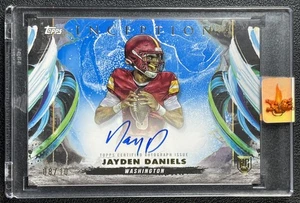 JAYDEN DANIELS 2024 TOPPS INCEPTION #RAV-JD ROOKIE VAR VARIATION AUTO BLUE 8/10 - Picture 1 of 2