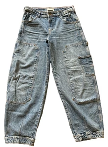 We The Free People Loren High Rise Carpenter Barrel Blue Jeans Denim Pants 27 - Picture 1 of 7