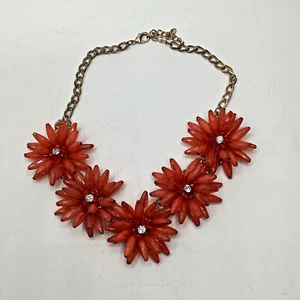 Vintage Metal/plastic Beads Pink Floral Chunky Statement Necklace - Picture 1 of 4