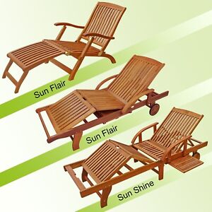 Sonnenliege Gartenliege Holzliege Deckchair Relaxliege Rollliege Liege Holz FSC