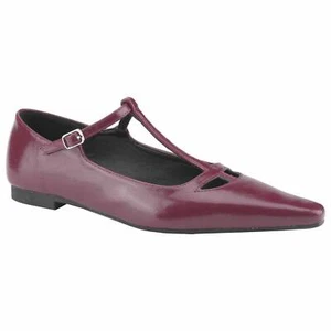 T-Strap Pointed-Toe Ballet Flats For Women With Adjustable Buckle And Cute Cut-O - Picture 1 of 36