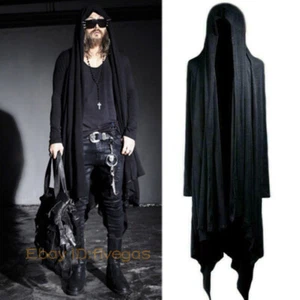Para Hombres Gótico Punk Suelto Capa Abrigo Con Capucha Punk Cárdigan Capa Oscura Chaqueta Larga - Imagen 1 de 16