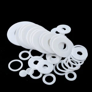 PTFE Plastic Flat Washers Insulation Waterproof Sealing Gasket M2M3M4M5M6M8-M12 - Picture 1 of 9