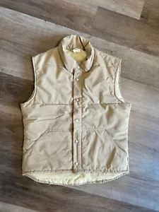 REI vintage 80s 90s beige tan classic normcore puffer ski vest slim Medium - Picture 1 of 9