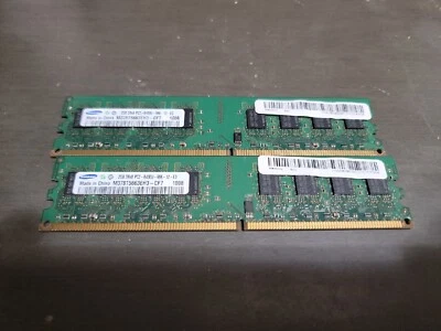 2 X 2GB SAMSUNG DDR2-800 PC2-6400U NON-ECC MEMORY - M378T5663EH3-CF7 - 4GB TOTAL - Image 1 of 3